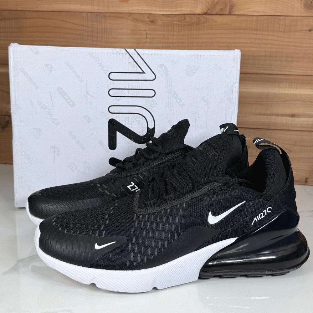 Nike Air Max 270 Black Anthracite White Mens Running Shoes AH8050-002 Size 10